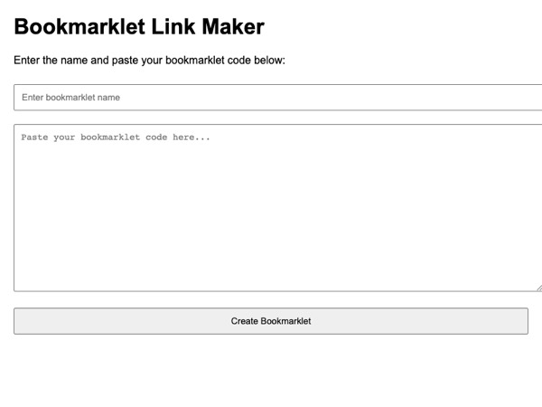 Bookmarklet Link Maker
