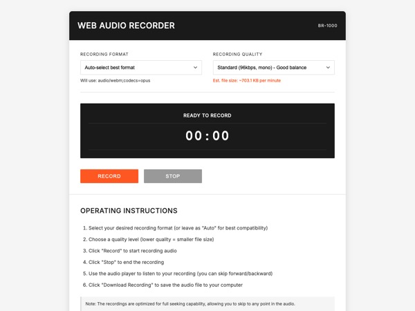 Web Audio Recorder